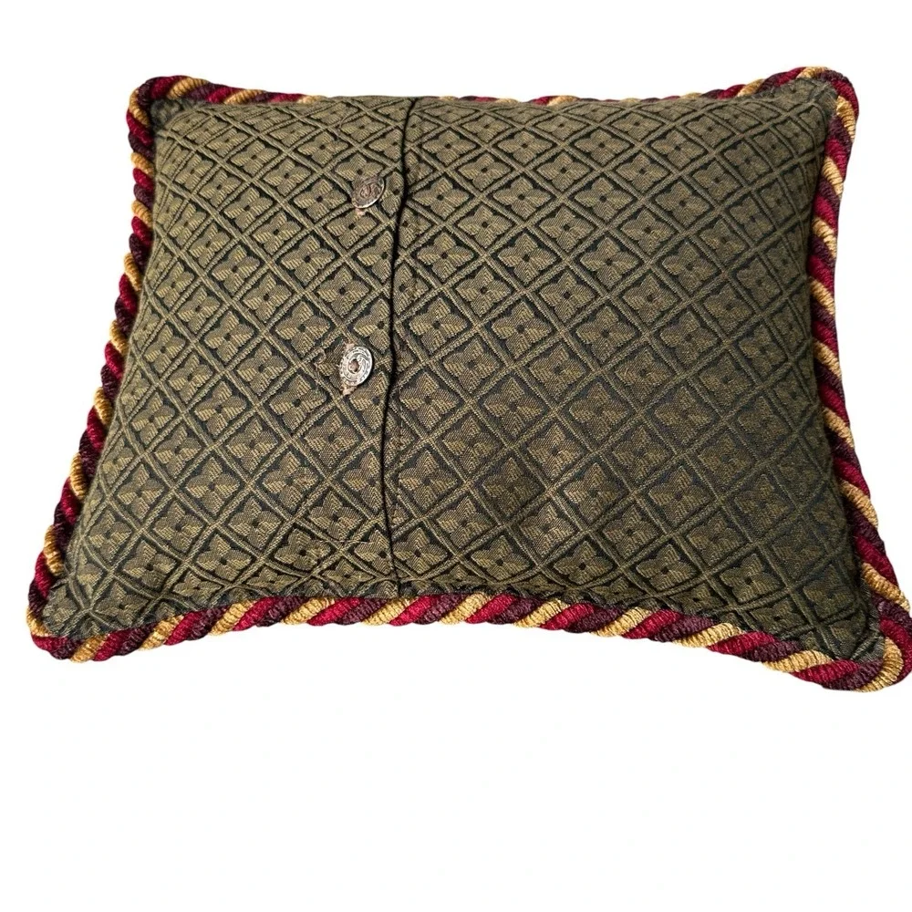 Vintage Sweet Dreams Throw Pillow 13x11 Inch Monkey Embellishment Red Tassel